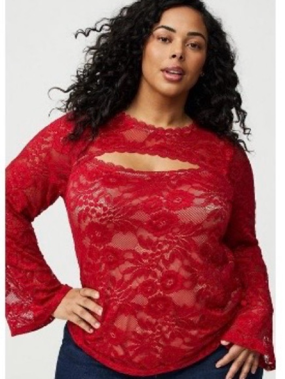 TORRID | Keyhole Lace Top